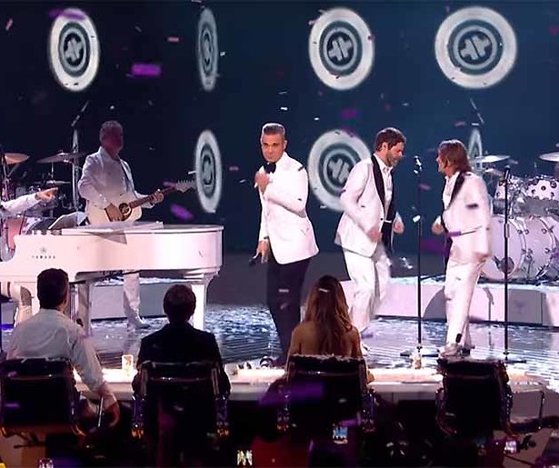 Videosnack: Robbie Williams en Take That herenigd bij X Factor 