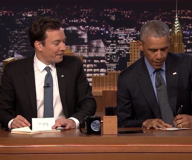 Videosnack: Jimmy Fallon helpt Obama met het schrijven van hilarische bedankbriefjes