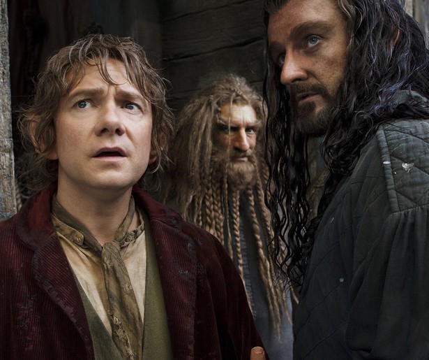 Martin Freeman staat oog in oog met 'draak' Benedict Cumberbatch in The Hobbit: The Desolation of Smaug