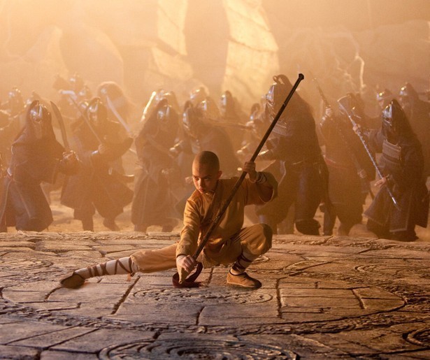 Aang beheerst de elementen in The Last Airbender