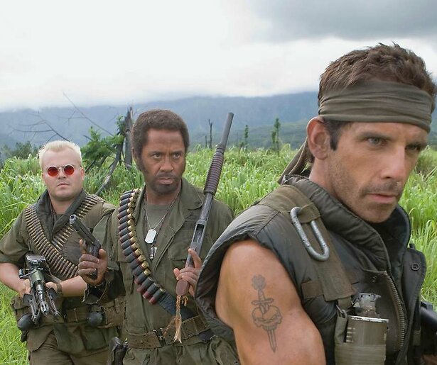 Ben Stiller moet zien te overleven in de jungle in actiekomedie Tropic Thunder