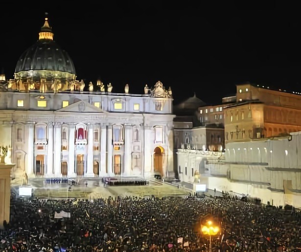 De paus spreekt het Urbi et Orbi uit met Pasen