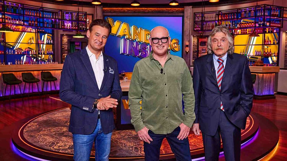 Wilfred Genee, René van der Gijp en Johan Derksen Wilfred Genee, René van der Gijp en Johan Derksen
