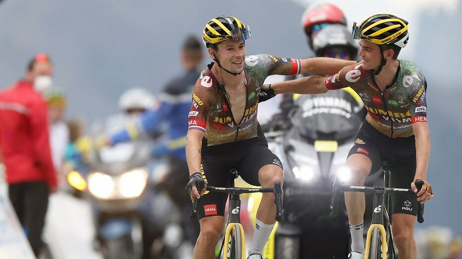 Primoz Roglic en Sepp Kuss Primoz Roglic en Sepp Kuss