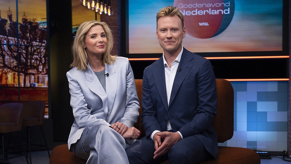Welmoed Sijtsma en Sam Hagens in Goedenavond Nederland Welmoed Sijtsma en Sam Hagens in Goedenavond Nederland