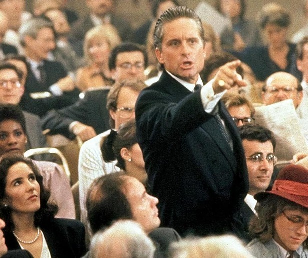 Michael Douglas is een behoorlijk gladde beurshandelaar in Wall Street 