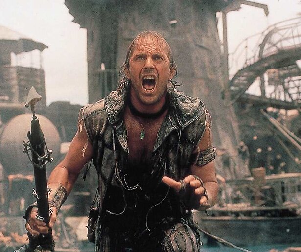 Wie weet te overleven in de futuristische avonturenfilm Waterworld?