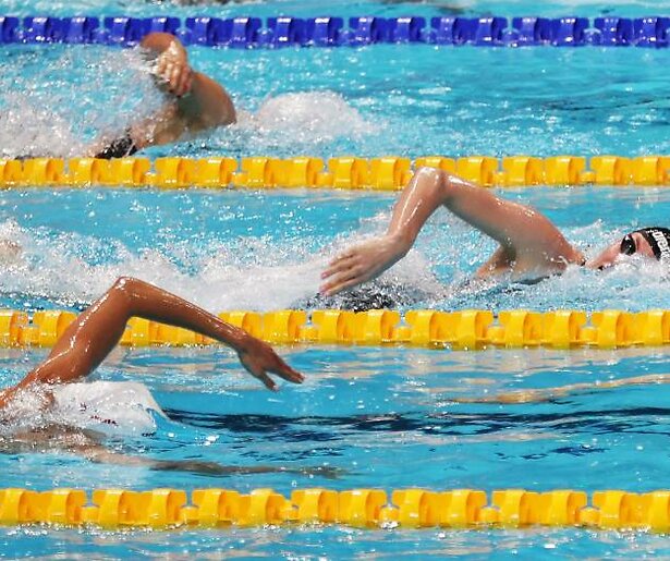 Toppers te water in Boedapest tijdens WK Zwemmen